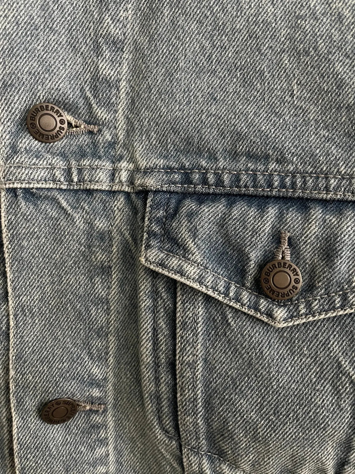 2022 Supreme x Burberry Denim Trucker Jacket