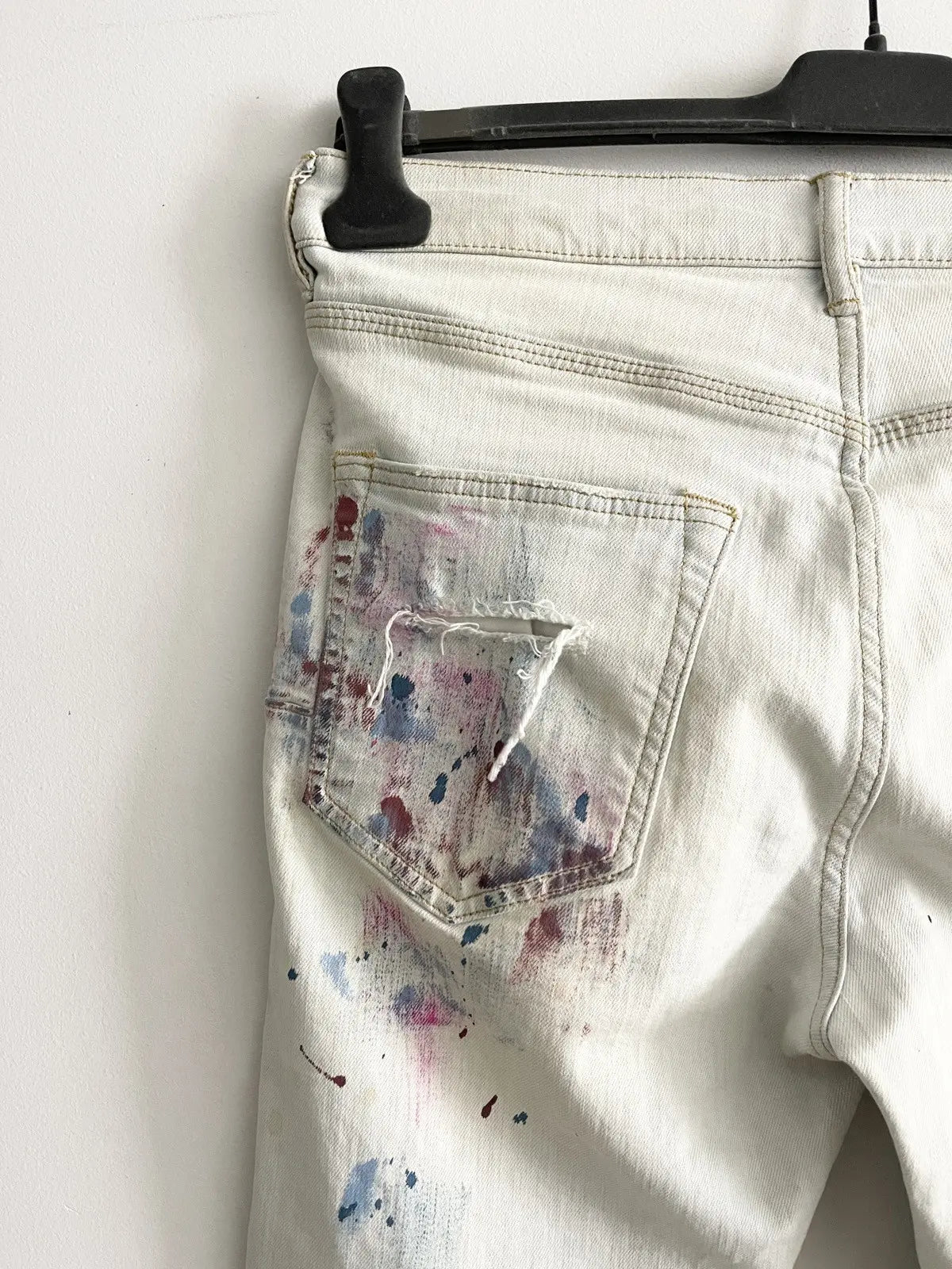 Purple Brand Distressed Boro Paint Jeans