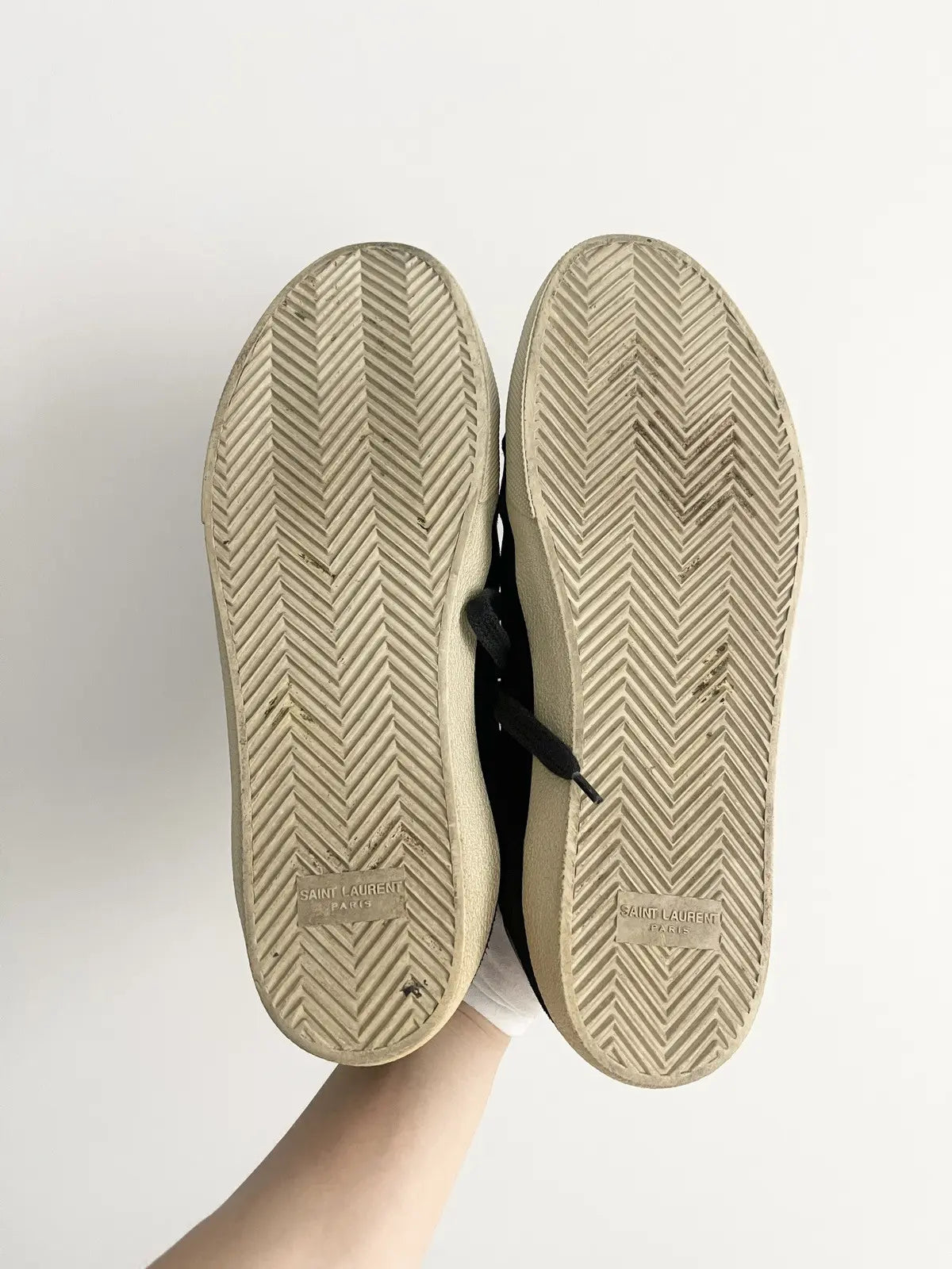Saint Laurent SL/06 Leather Trimmed Suede Sneakers