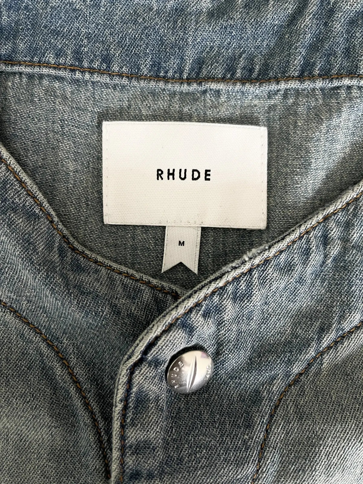 Rhude Baseball Denim Jersey Shirt
