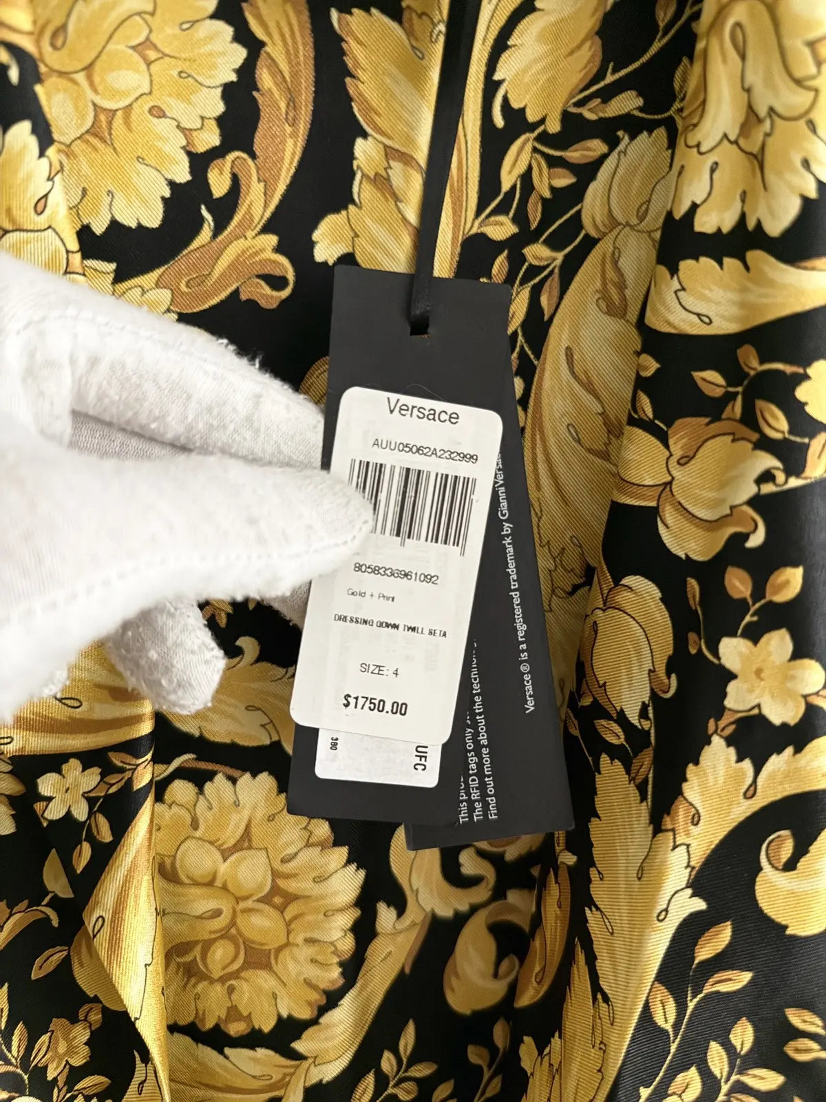 Versace Silk Twill Baroquel Robe