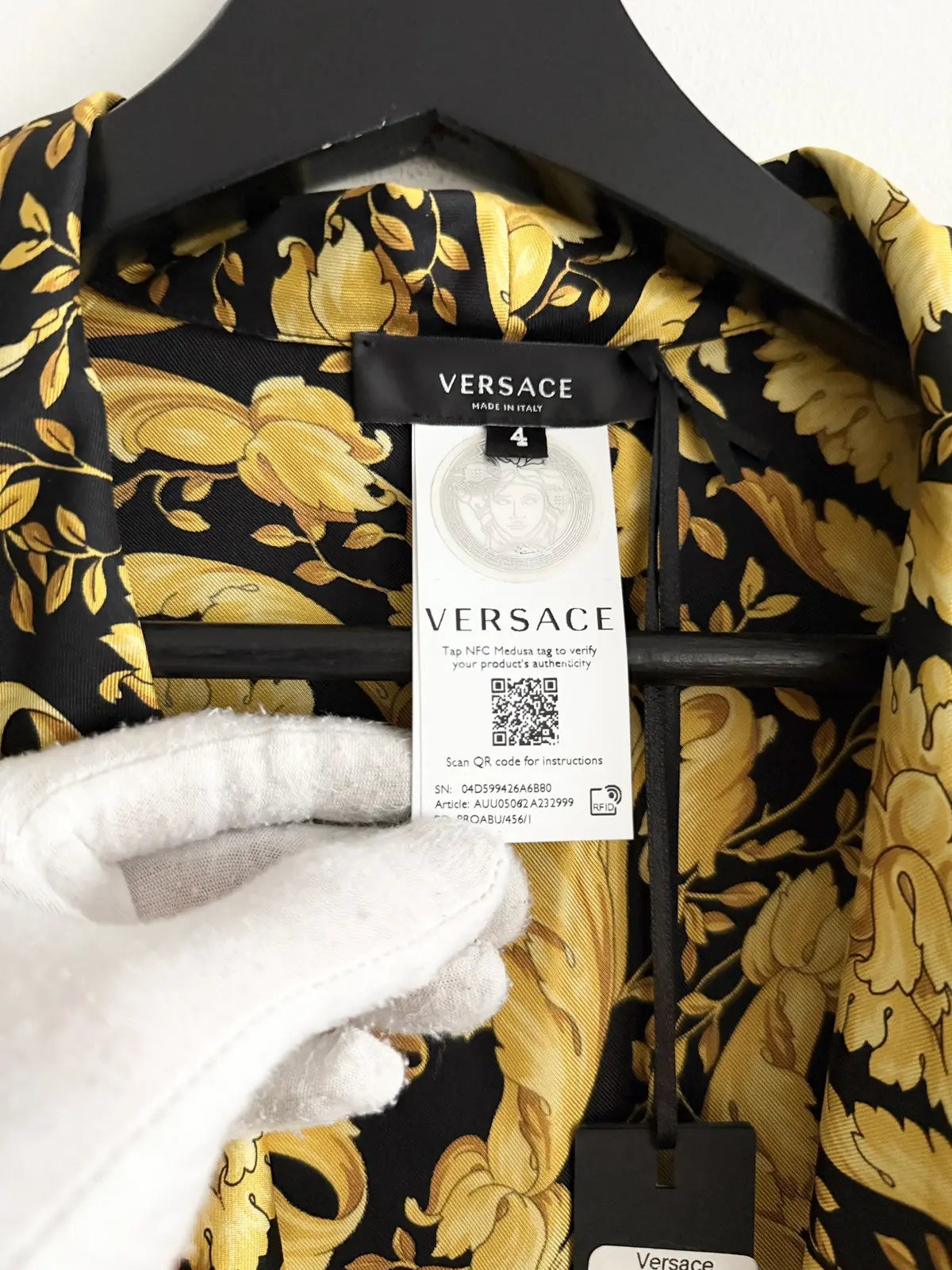 Versace Silk Twill Baroquel Robe