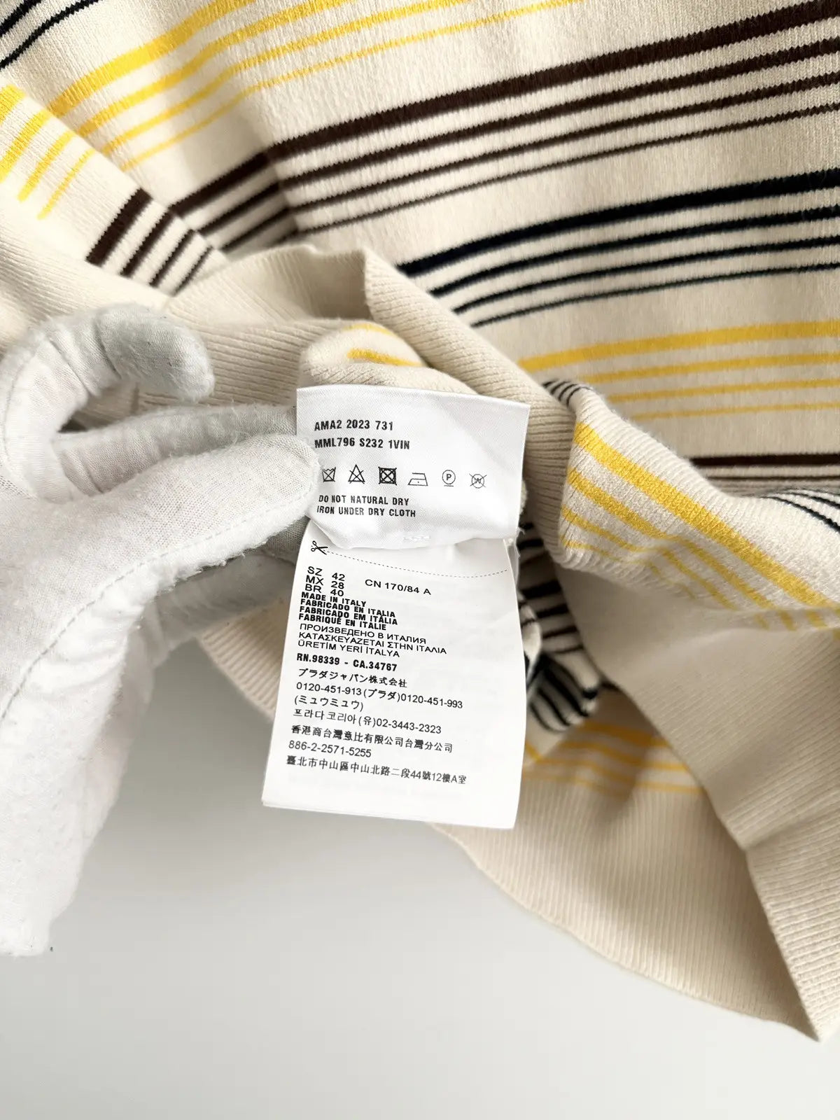 SS23 Miu Miu Stripe Logo Polo Shirt
