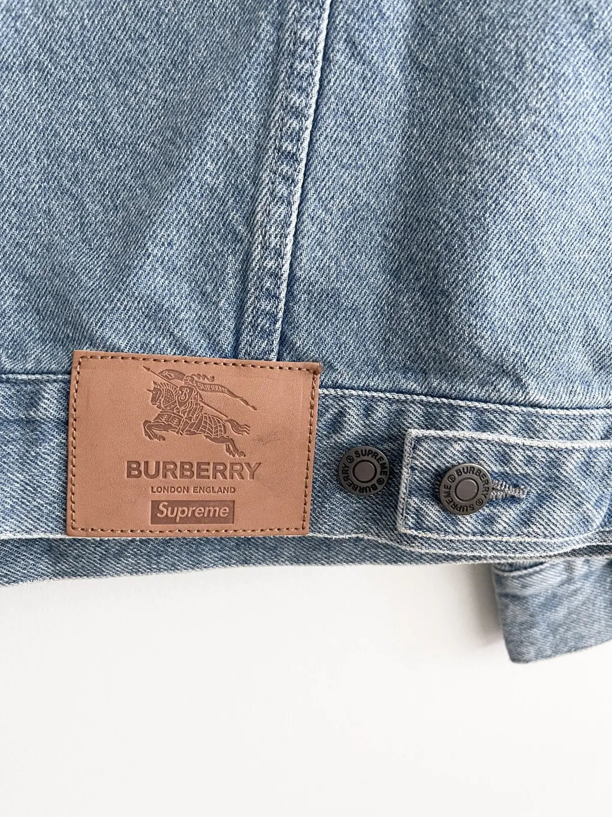 2022 Supreme x Burberry Denim Trucker Jacket