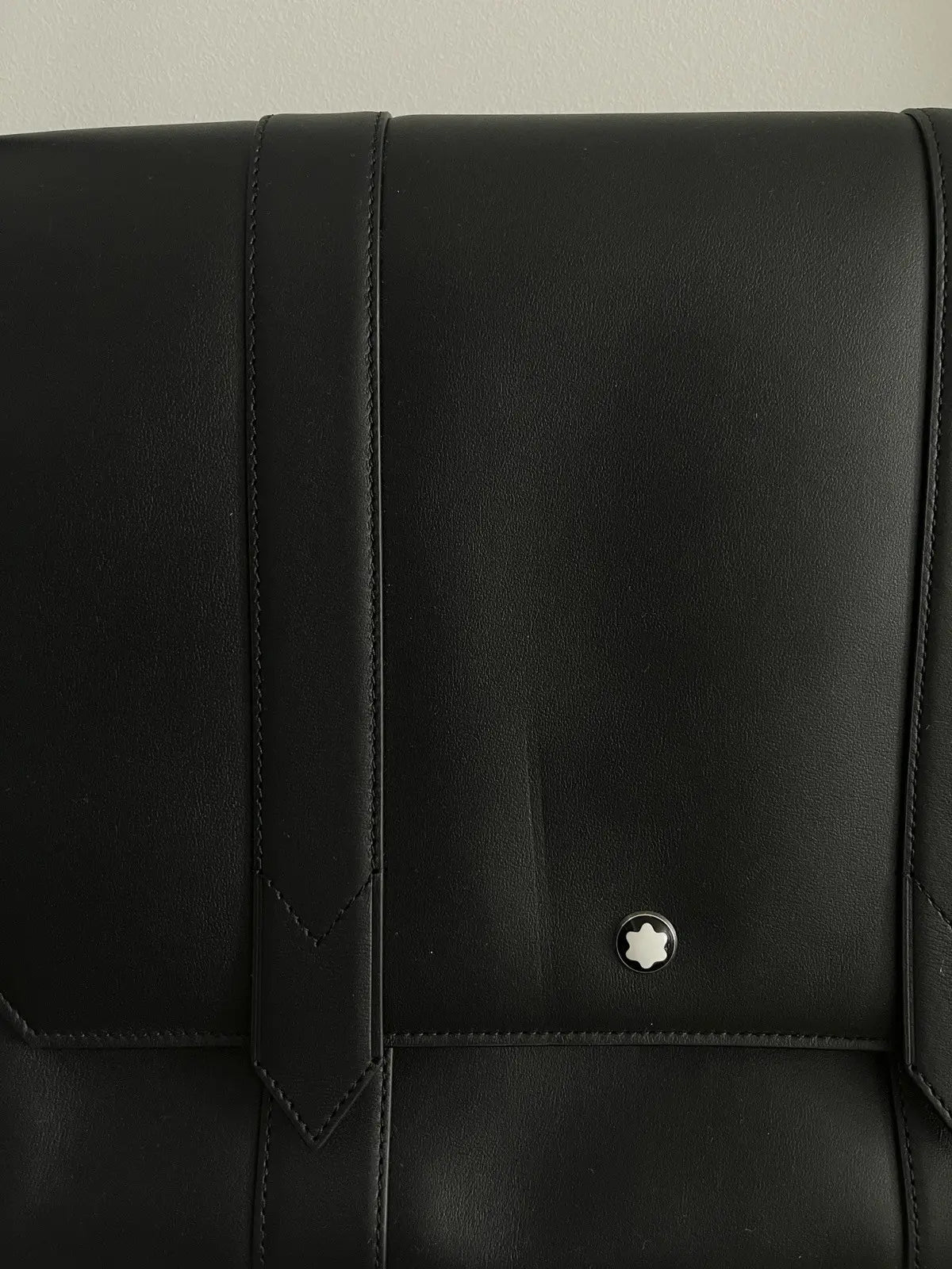 Montblanc Triple Black Soft Leather Messenger Bag