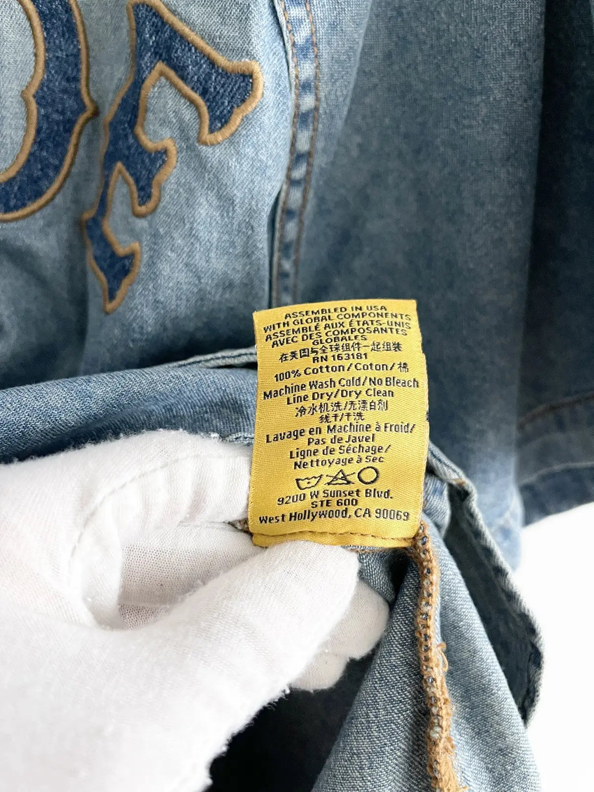 Rhude Baseball Denim Jersey Shirt
