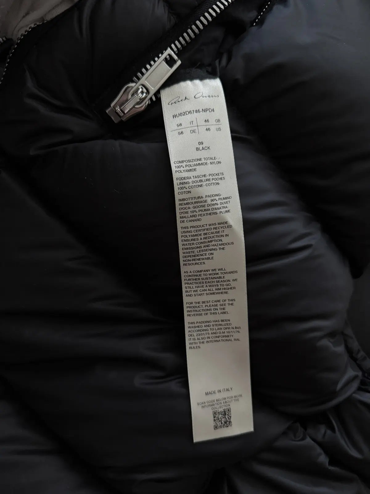 FW24 Rick Owens Porterville Puffer Vest