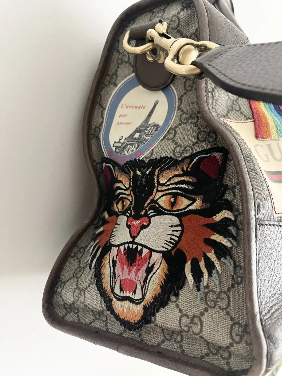 Gucci GG Supreme Monogram Courrier Medium Duffle Bag