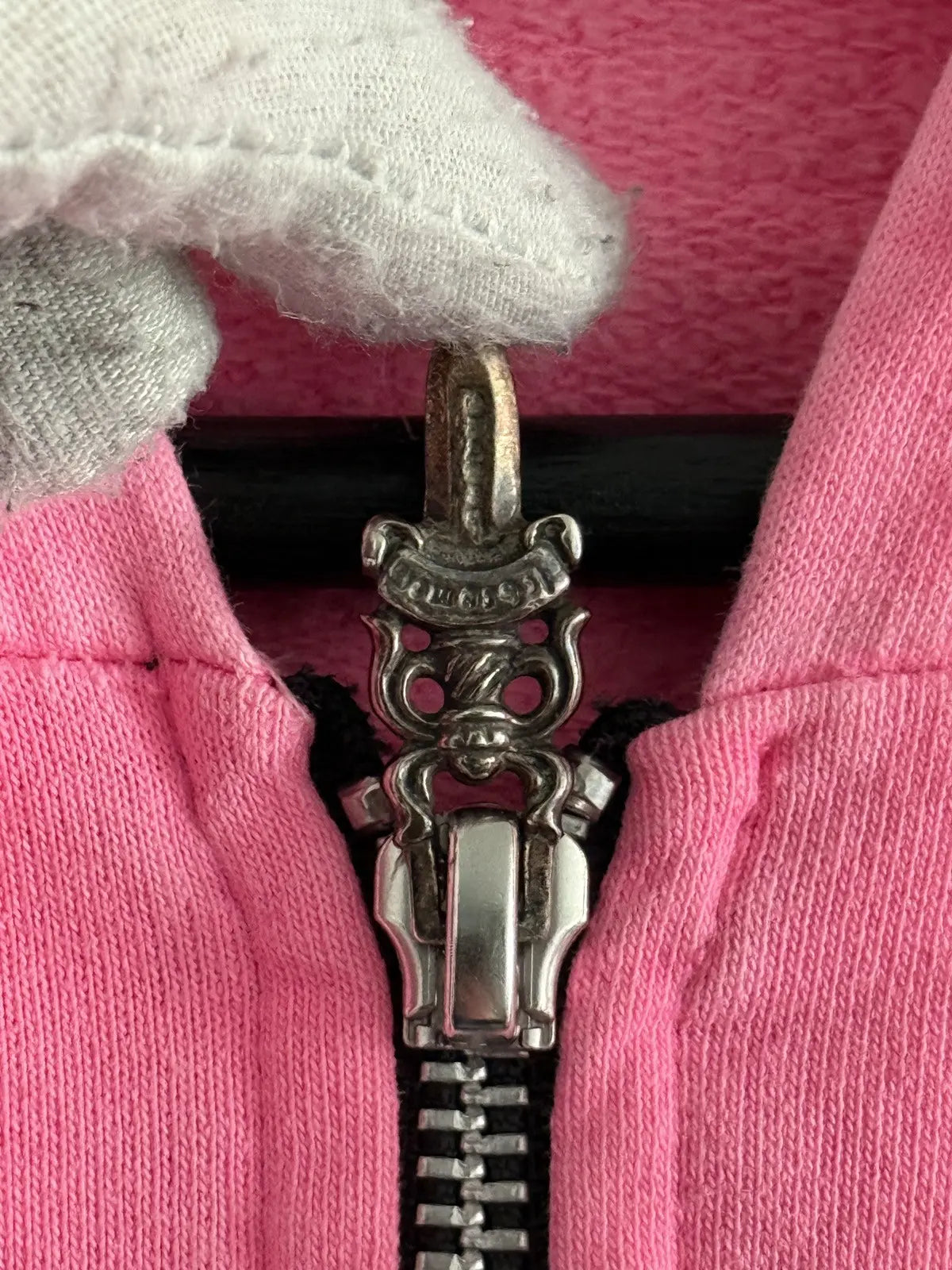 Chrome Hearts Pink Fleur Dagger Zip-up Hoodie