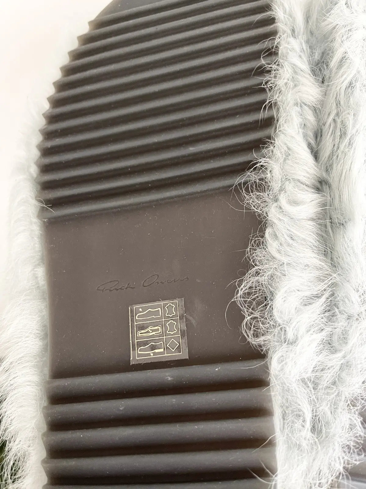 Rick Owens Shearling Mules Blue