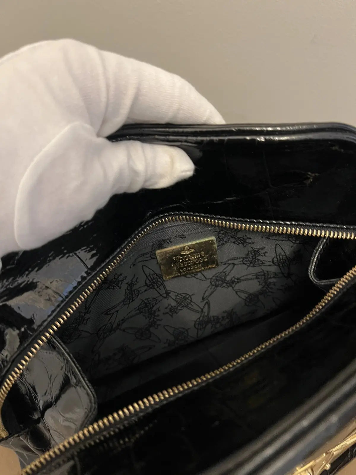 Vivienne Westwood Golden Saturn Orb Bowling Hand Bag