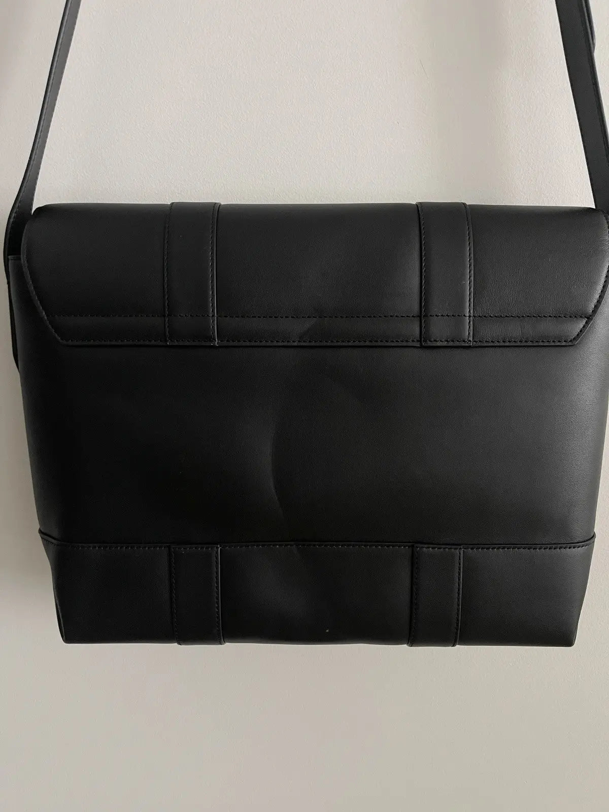 Montblanc Triple Black Soft Leather Messenger Bag