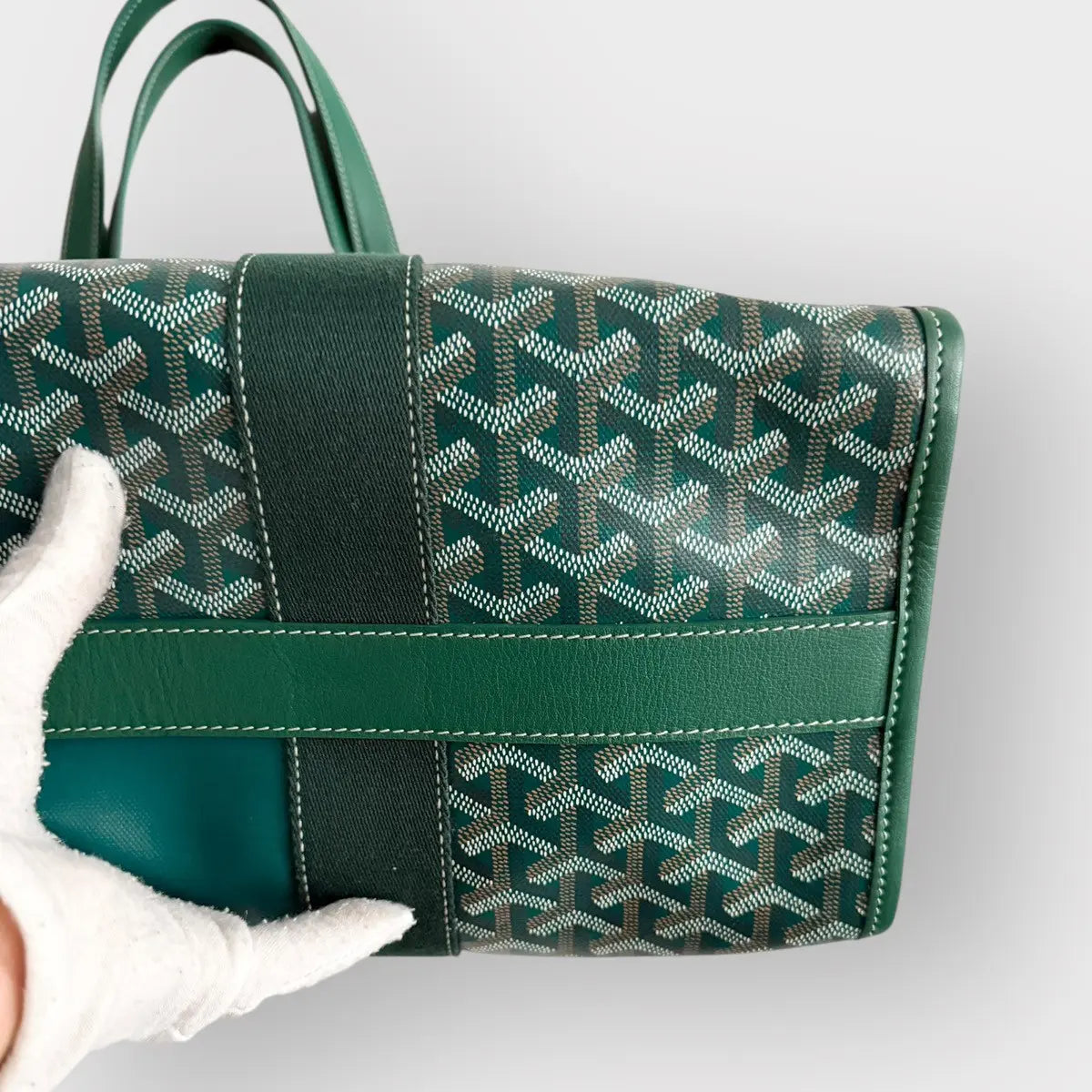 Goyard French Bulldog Green Villette Tote Bag