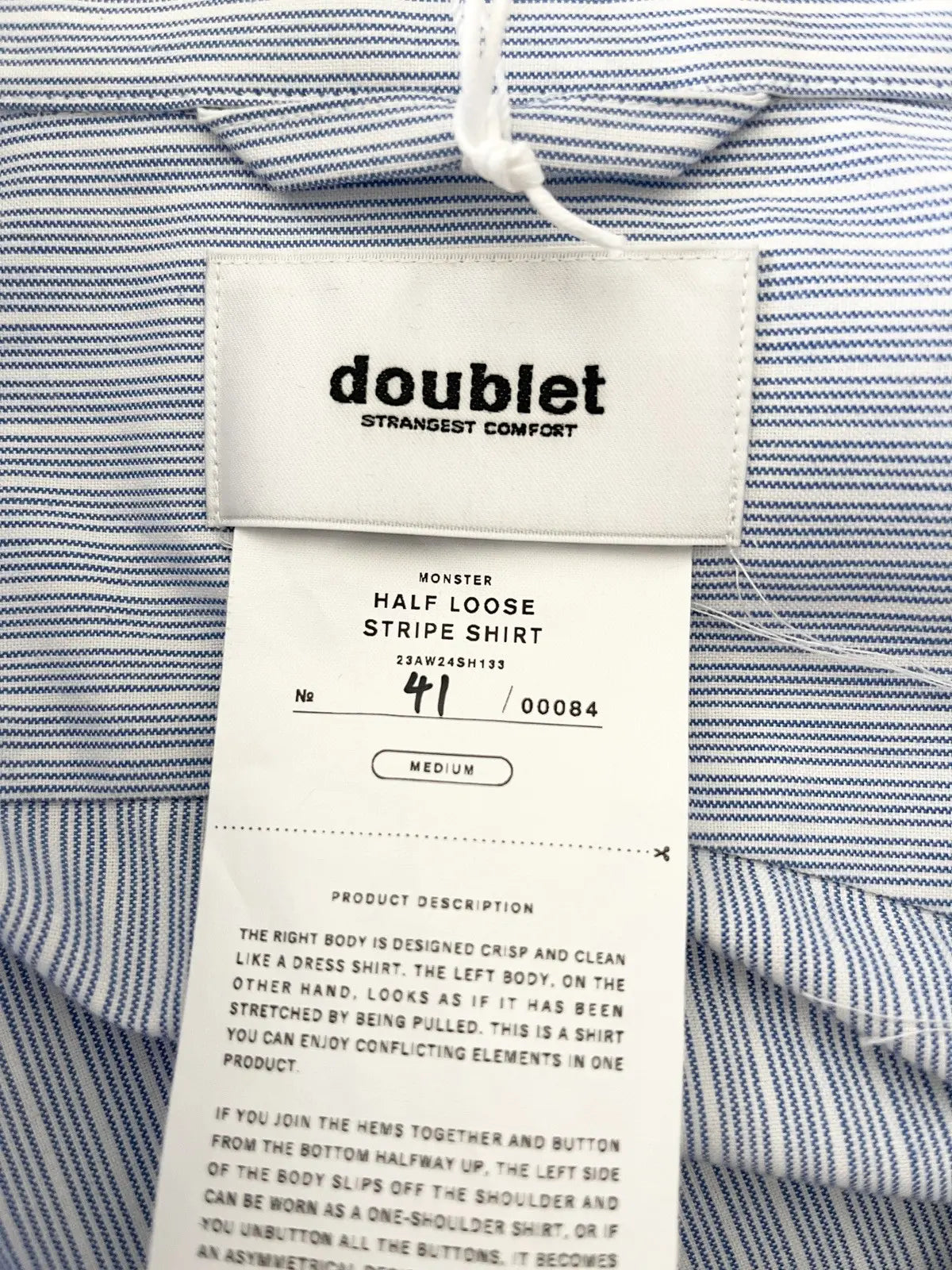 FW23 Doublet Runway Half Loose Stripe Shirt