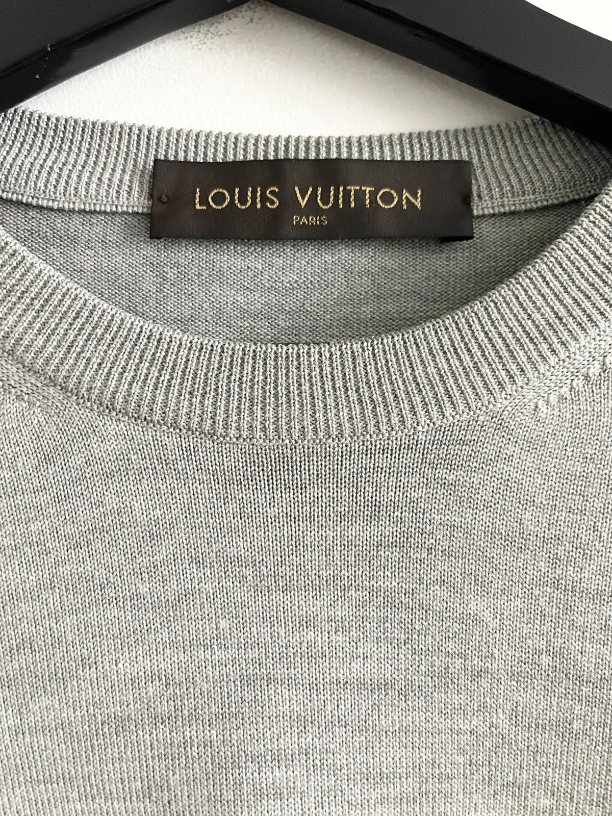 Louis Vuitton Lambskin Leather Patch Logo Sweater