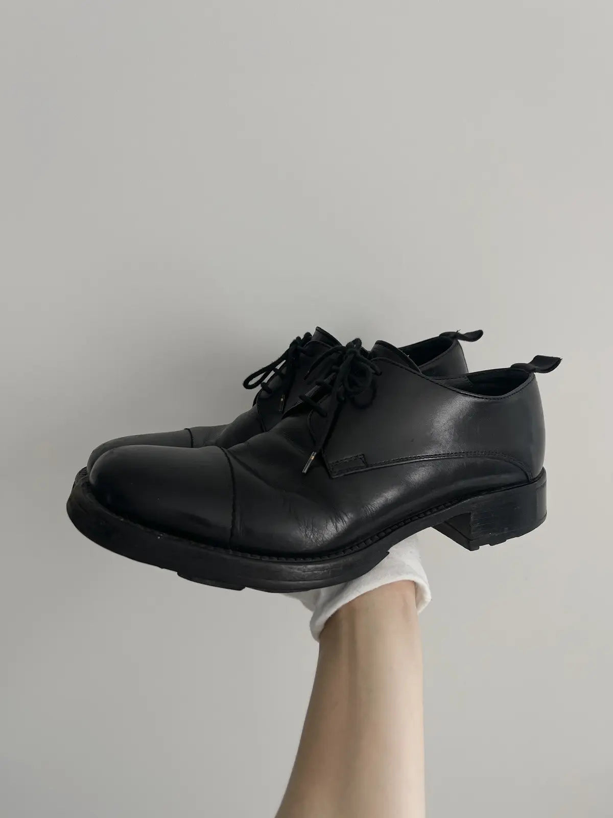 2000s Miu Miu Full Leather Derby Shoes
