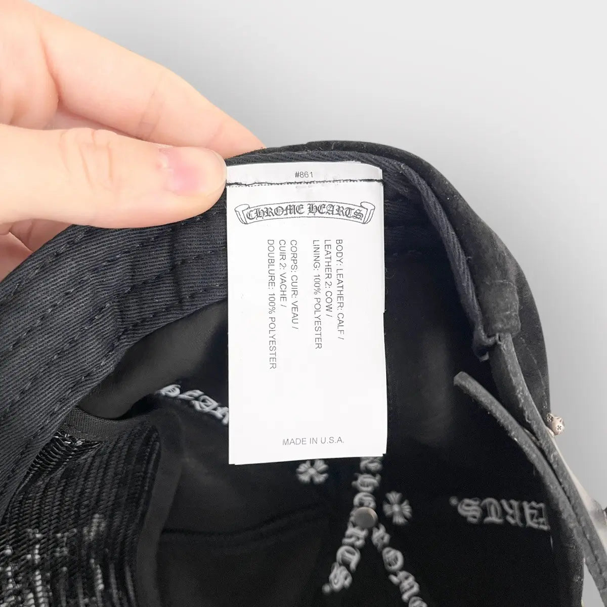 Chrome Hearts Calf Suede Leather Hat