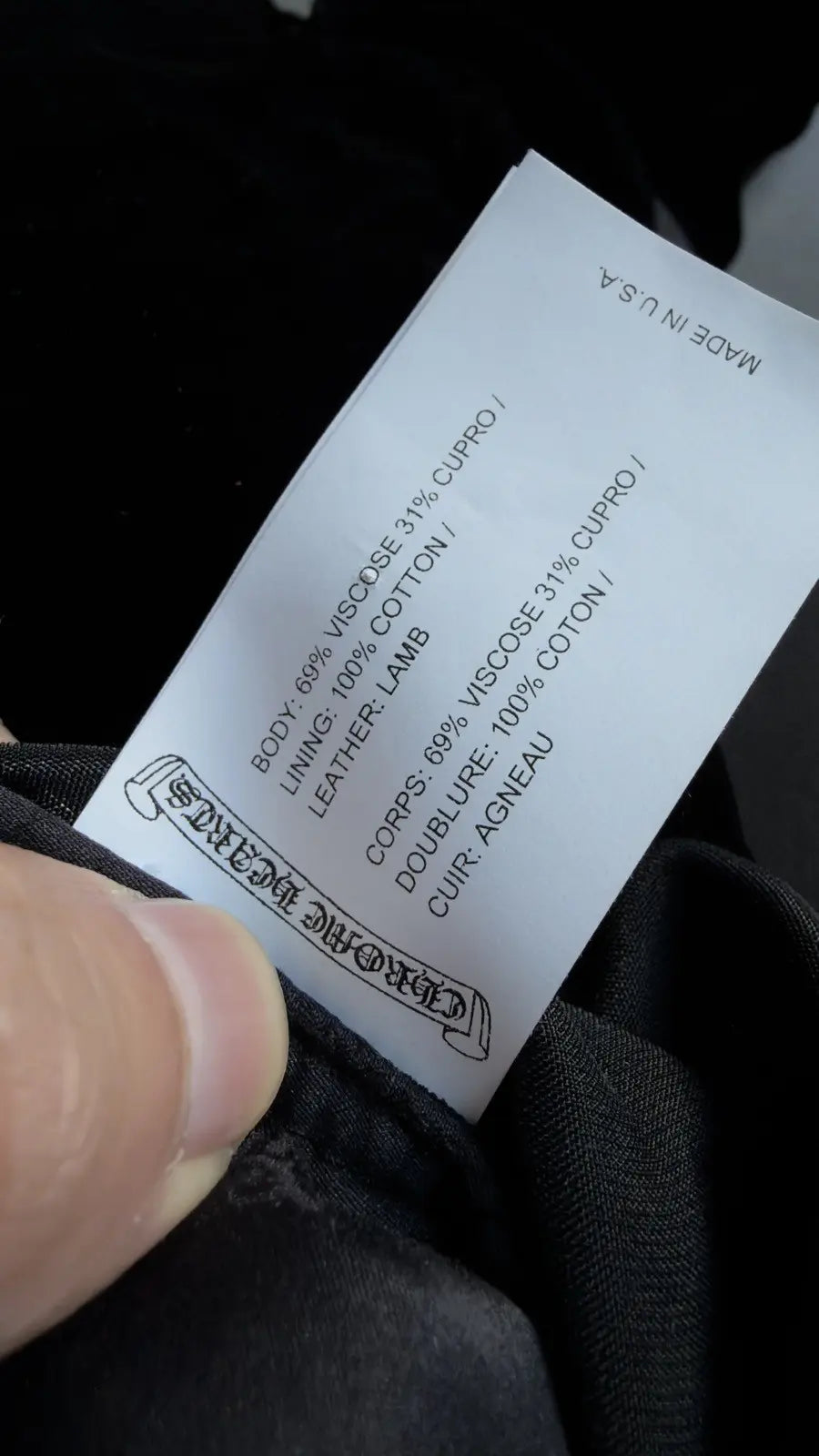 Chrome Hearts Y NOT Velour Pant