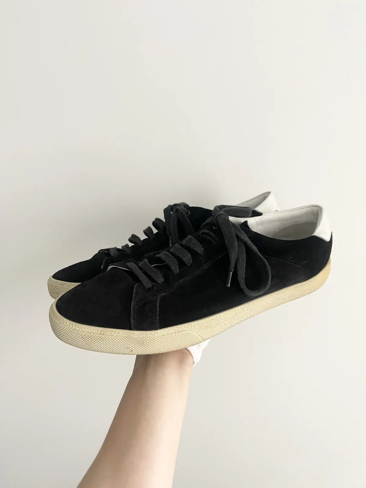 Saint Laurent SL/06 Leather Trimmed Suede Sneakers