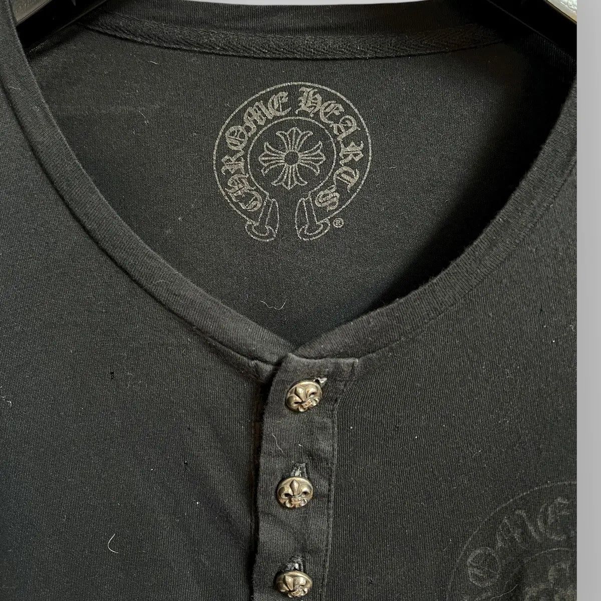 Chrome Hearts Vine Dagger Horseshoe Silver Button LS