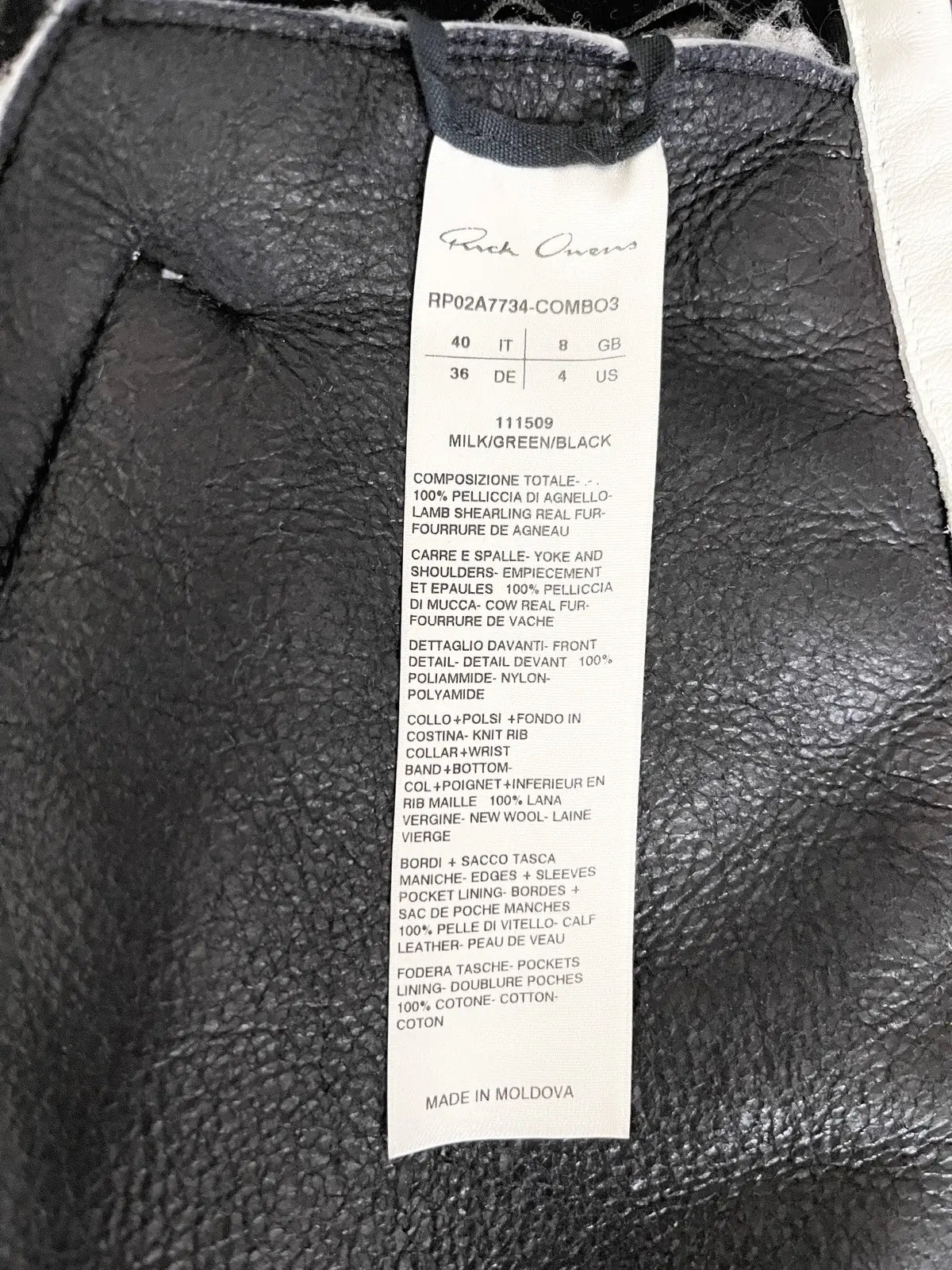 FW21 Rick Owens Gethsemane Fur Leather Jacket