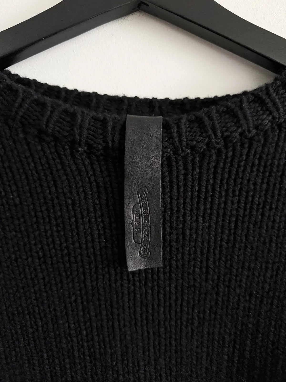 Chrome Hearts Cashmere Double Leather Patch Sweater