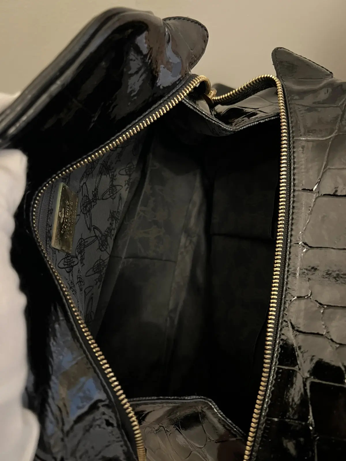 Vivienne Westwood Golden Saturn Orb Bowling Hand Bag