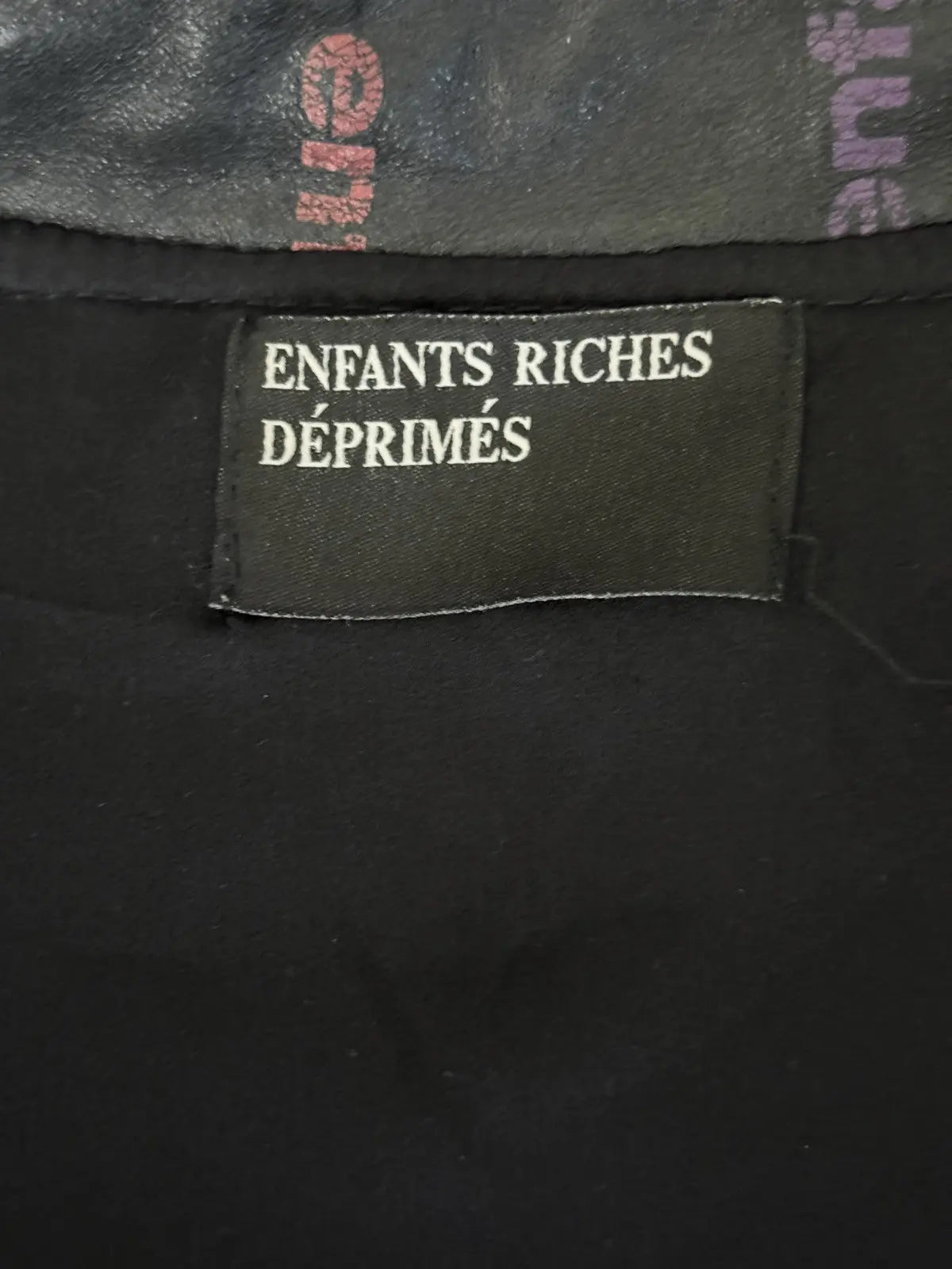 Enfants Riches Deprimes Logo Stripped Leather Jacket