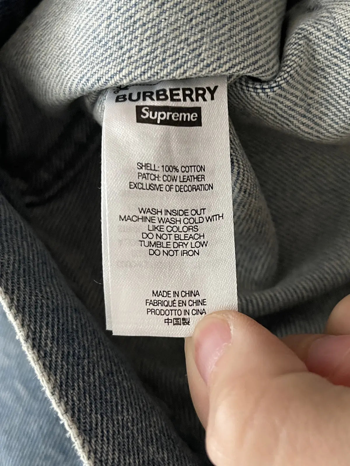 2022 Supreme x Burberry Denim Trucker Jacket