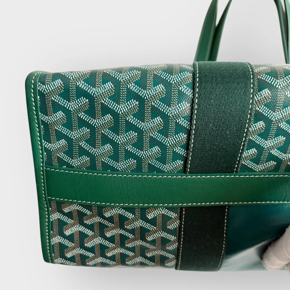 Goyard French Bulldog Green Villette Tote Bag