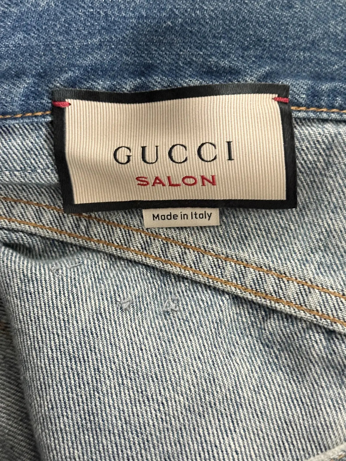 Gucci Blue Stud Embellished Denim Shorts