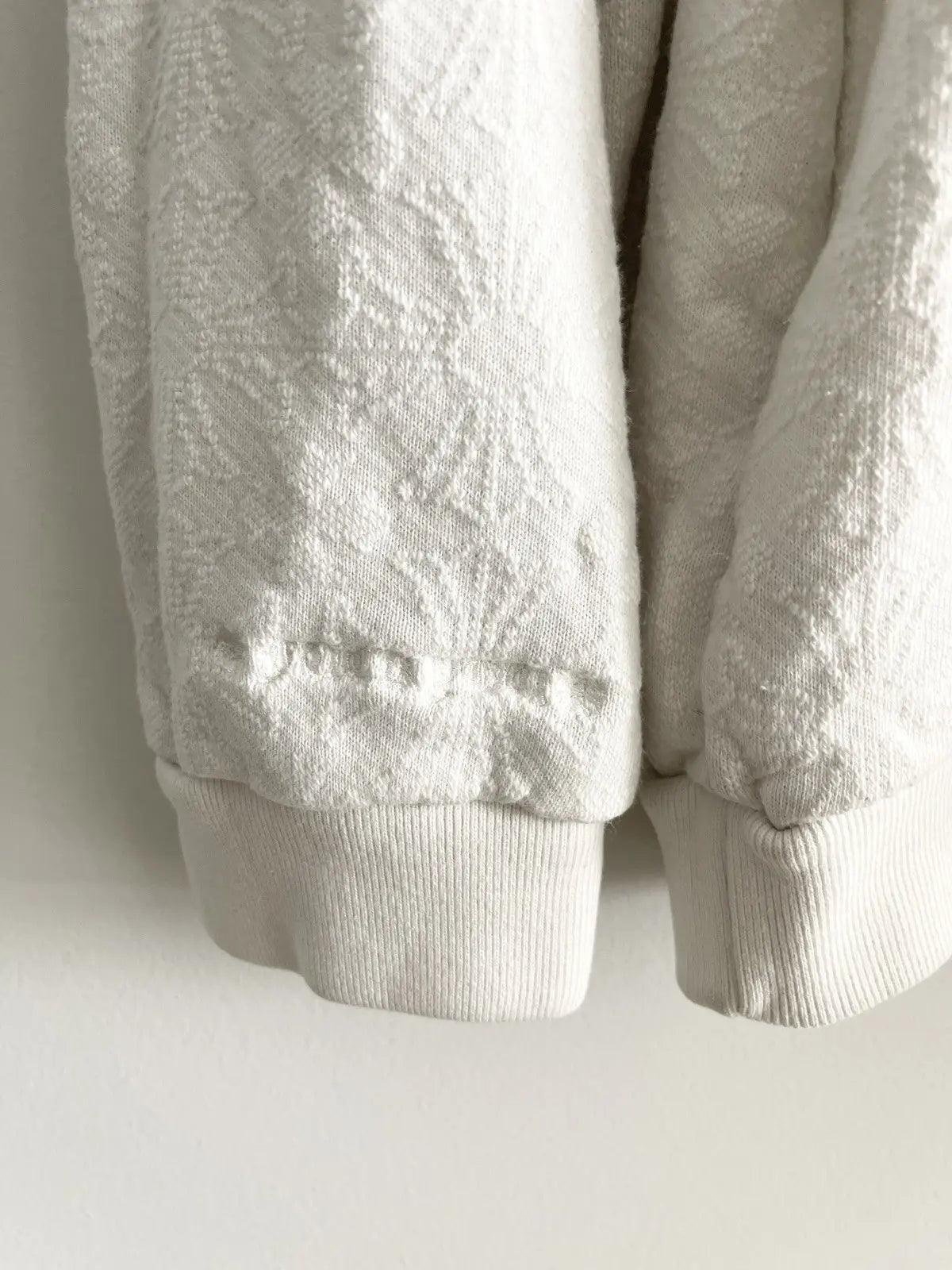 Chrome Hearts White Jacquard Cross Sweater