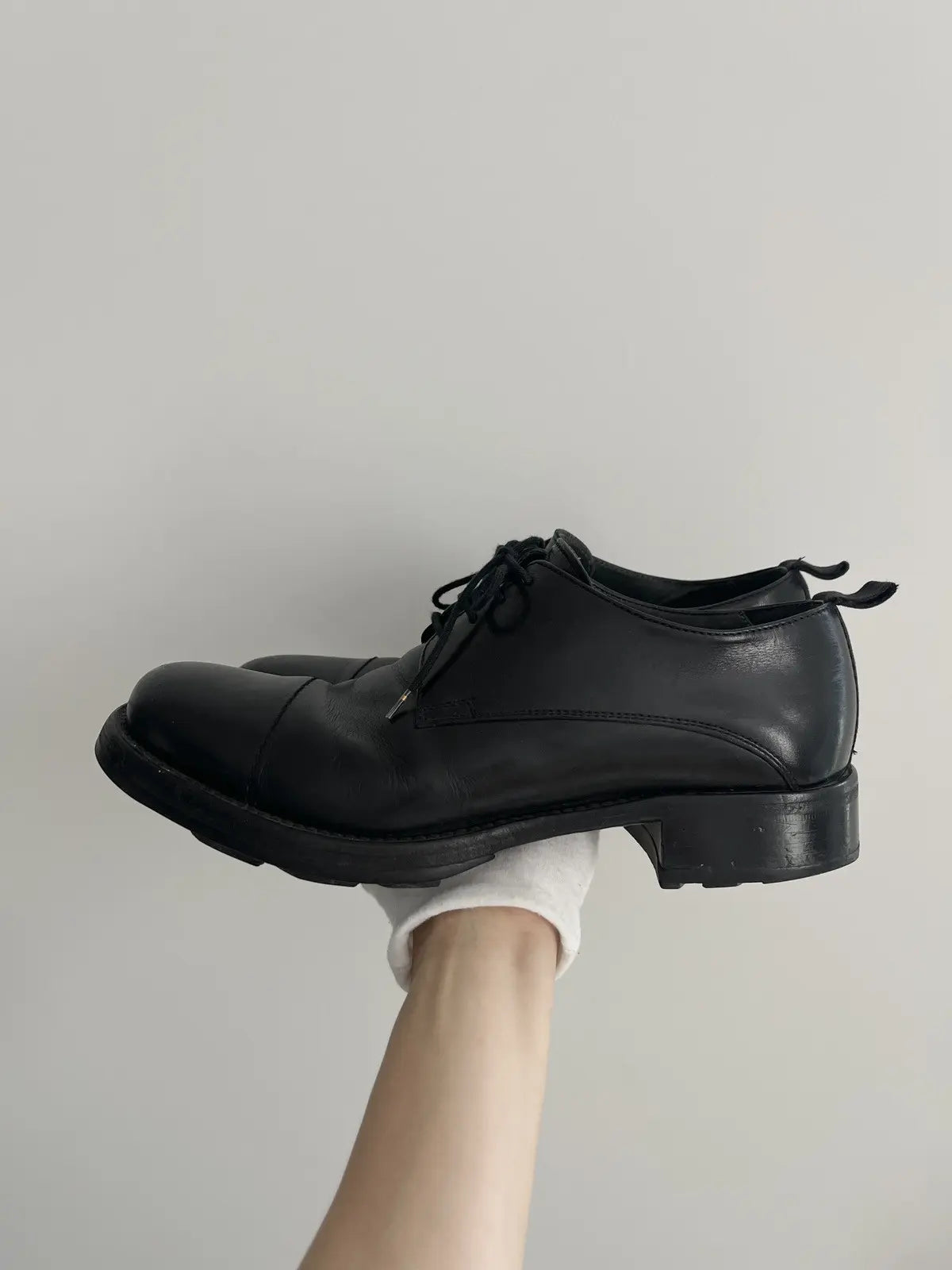 2000s Miu Miu Full Leather Derby Shoes