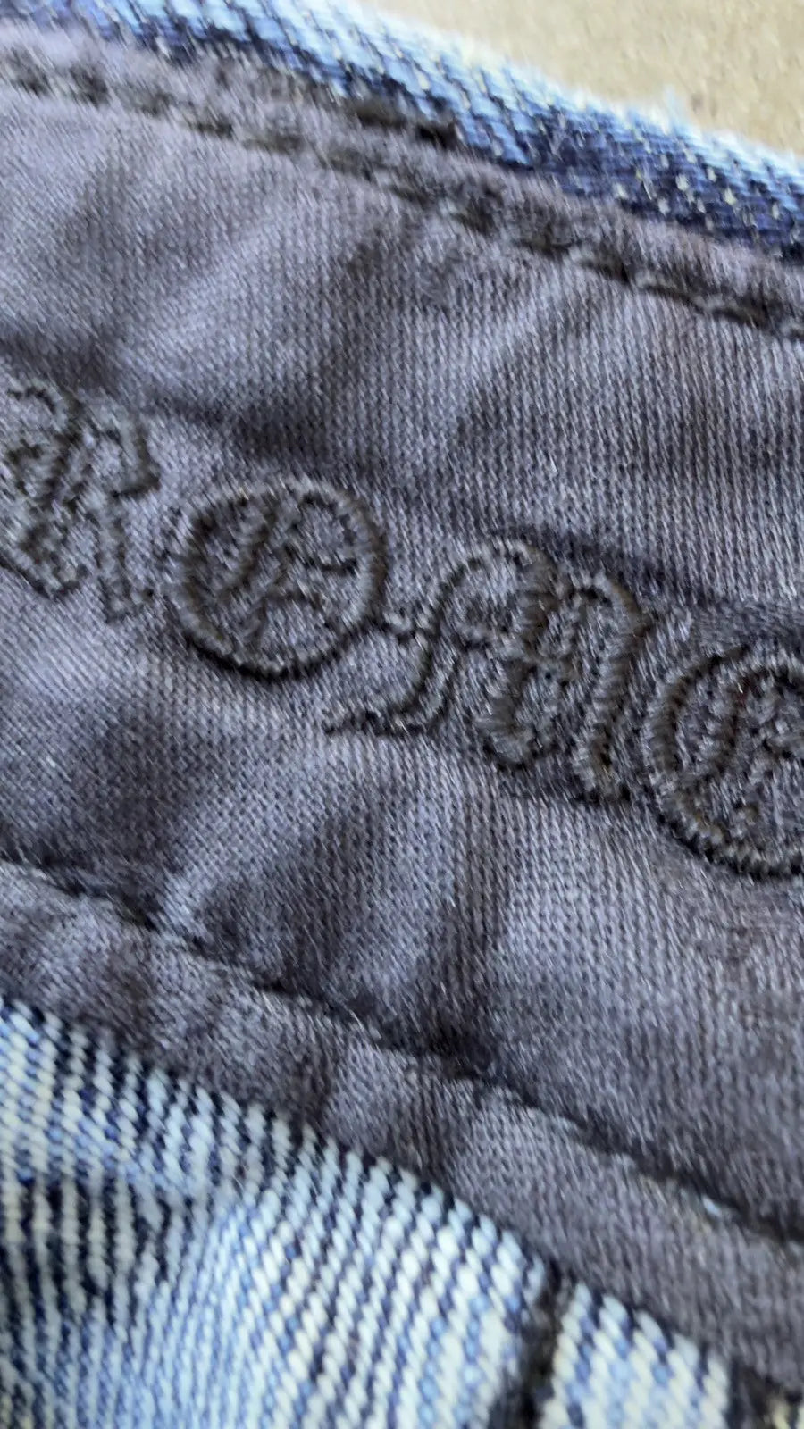 Chrome Hearts Black White Brown Patch FleurKnee Jeans