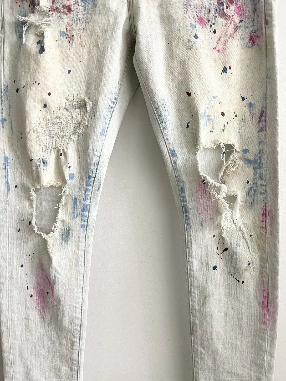 Purple Brand Distressed Boro Paint Jeans