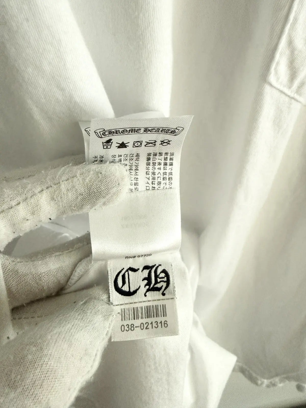 Chrome hearts Triple White Neck Logo LS Tee