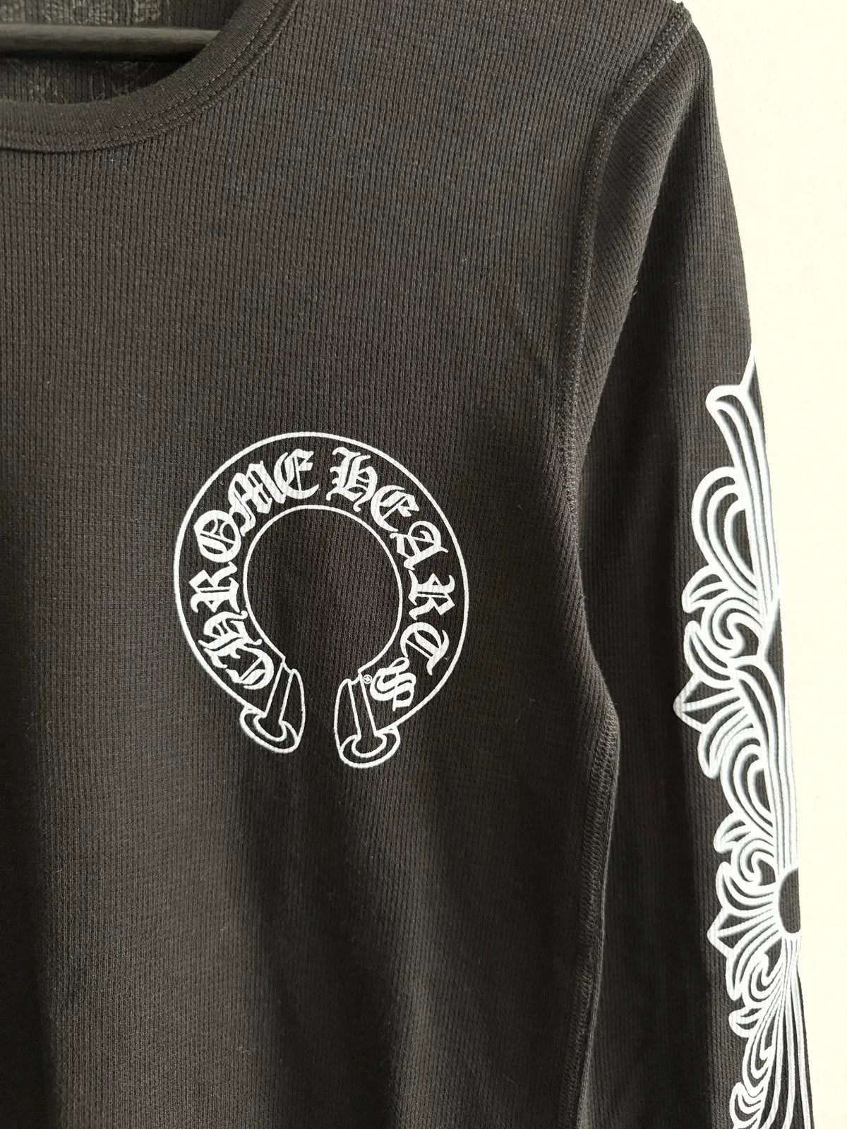 Chrome Hearts Floral Horseshoe Long Sleeve Thermal Tee