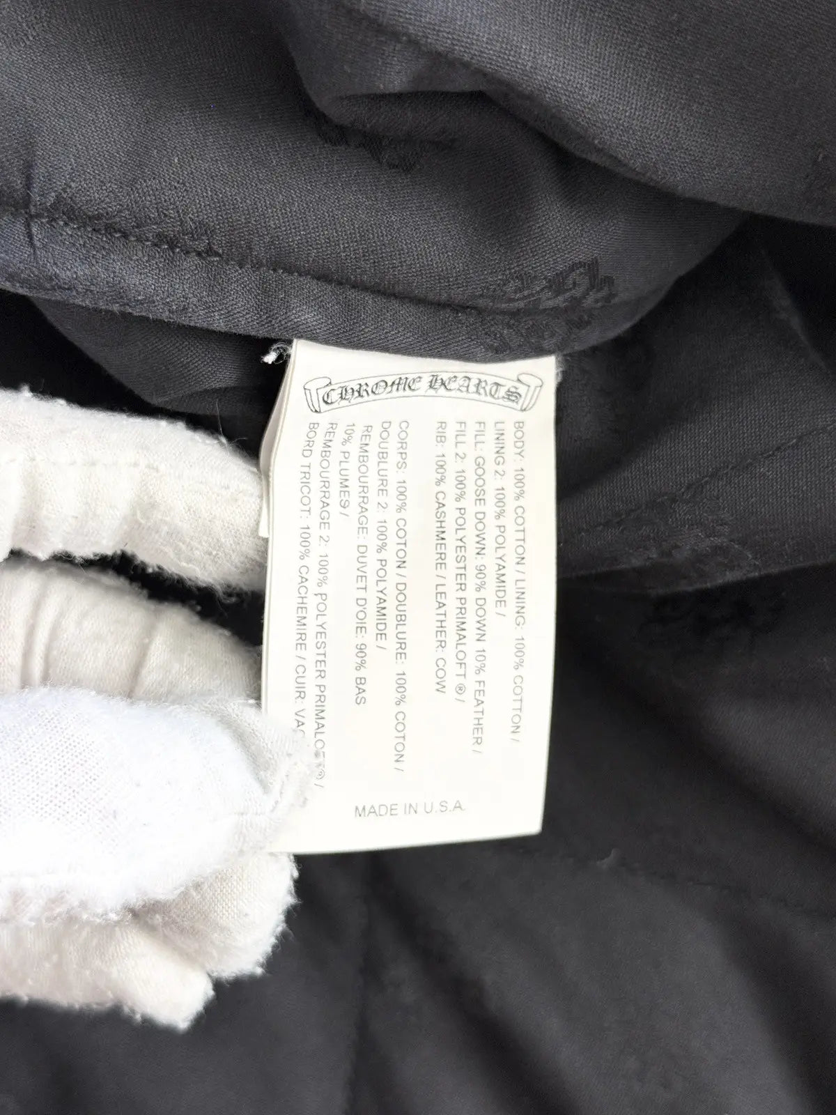 Chrome Hearts Horseshoe Plus Logo Quilted Jacket