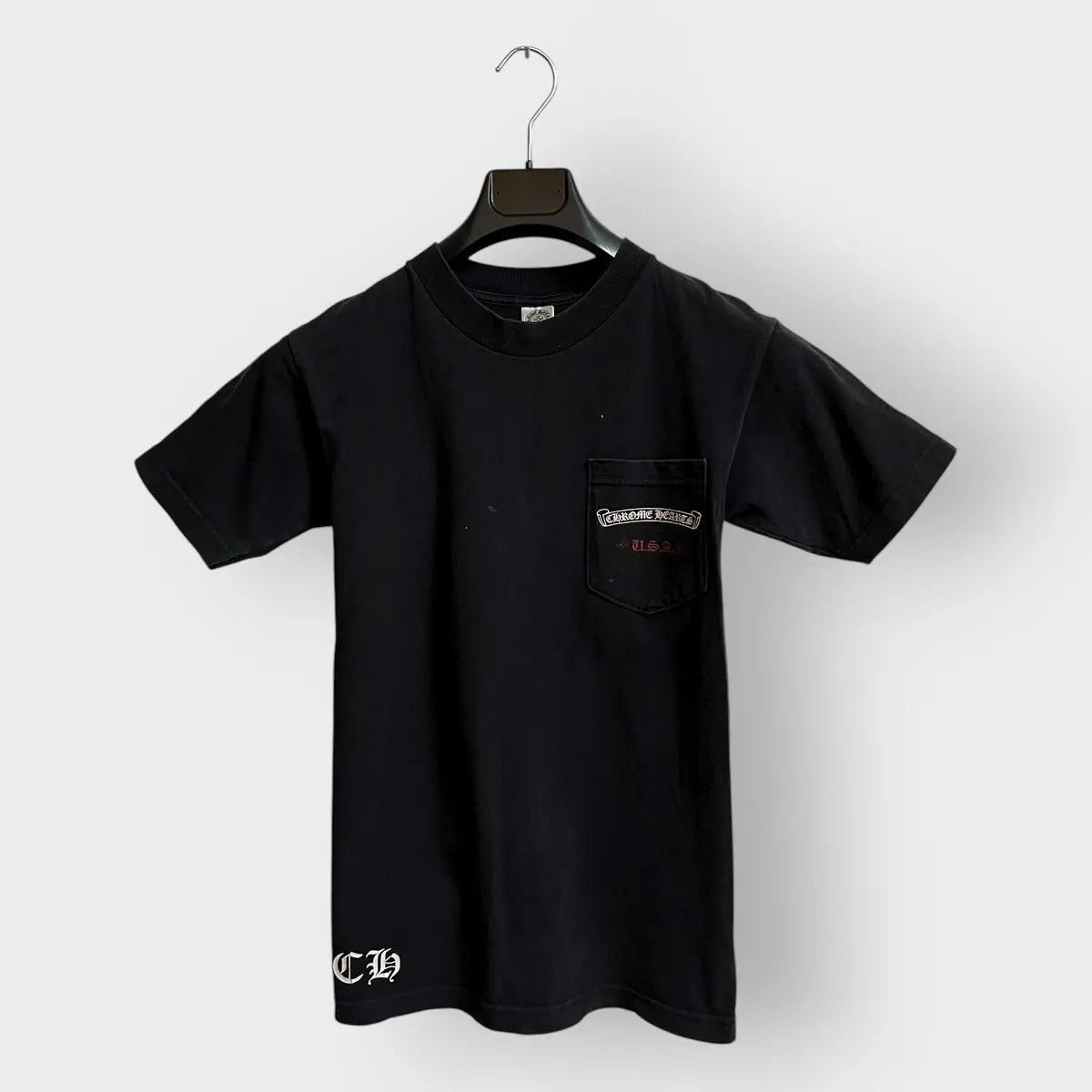 2000s Chrome Hearts USA Flag Scroll Logo Pocket Tee