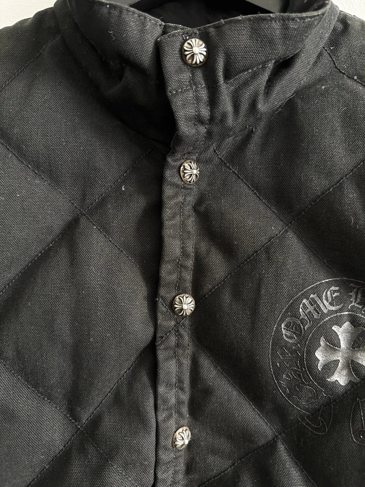 Chrome Hearts Horseshoe Plus Logo Quilted Jacket