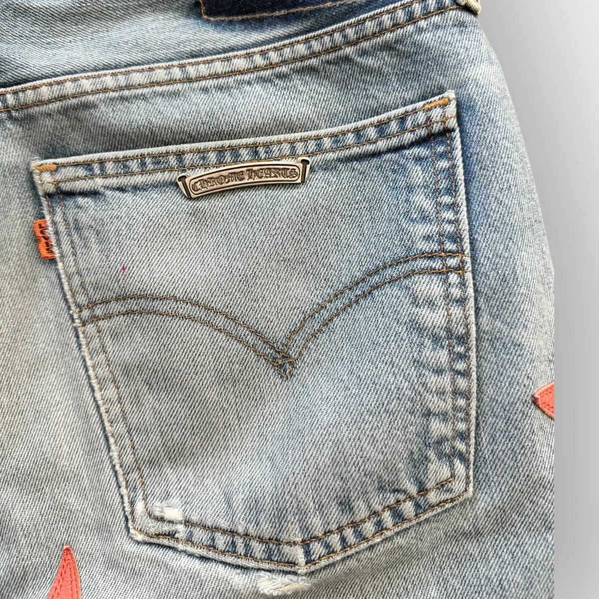 Chrome Hearts Orange Star Patch Levis Jeans