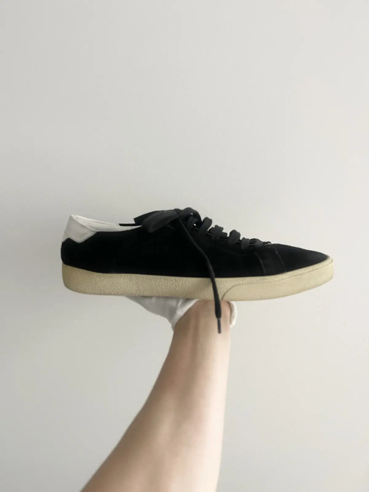Saint Laurent SL/06 Leather Trimmed Suede Sneakers