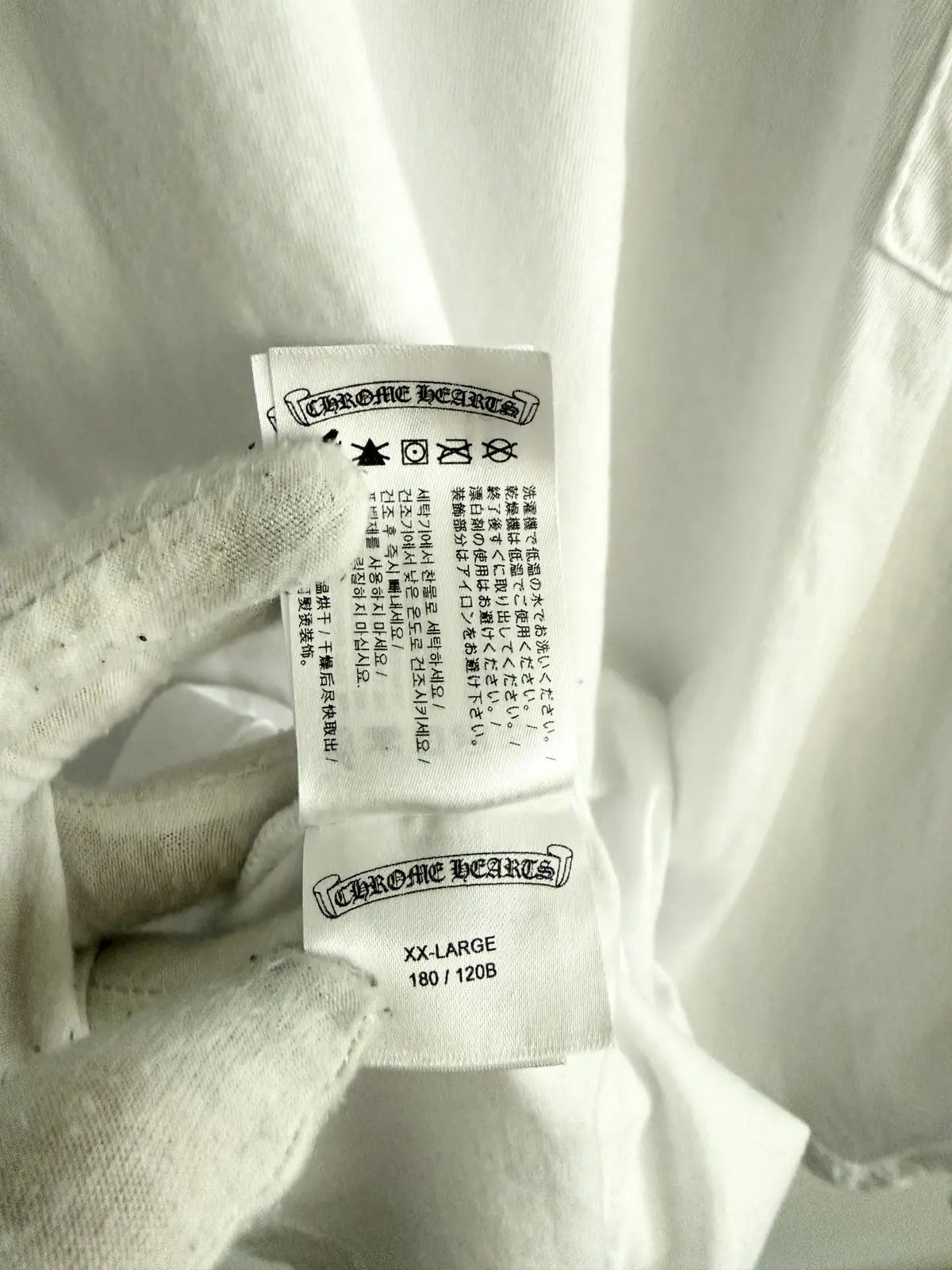 Chrome hearts Triple White Neck Logo LS Tee