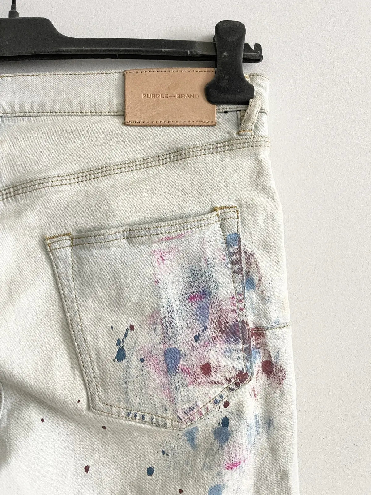 Purple Brand Distressed Boro Paint Jeans