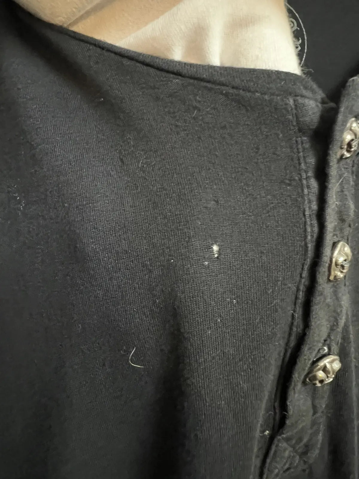 Chrome Hearts Vine Dagger Horseshoe Silver Button LS