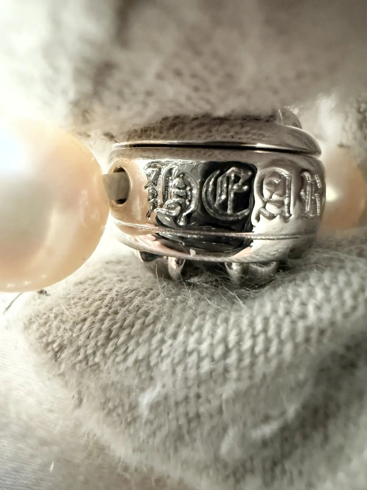 Chrome Hearts Mikimoto White Pearl Bracelet