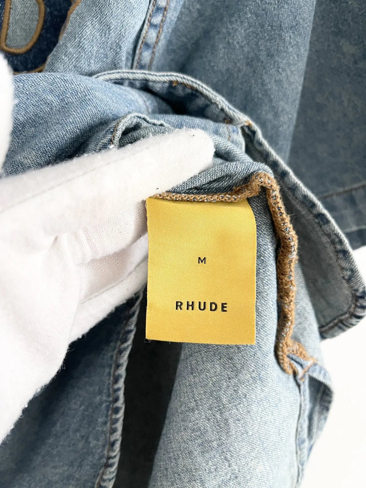 Rhude Baseball Denim Jersey Shirt