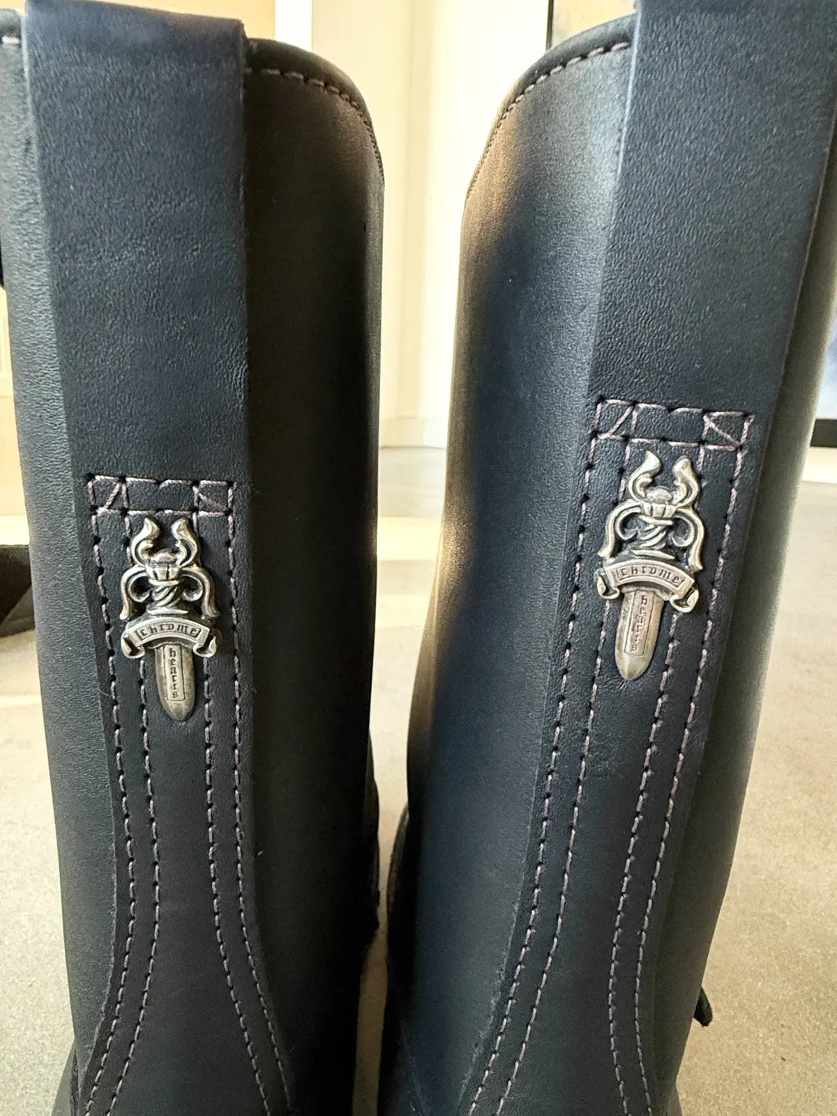Brand New Chrome Hearts Wesco Leather Boots