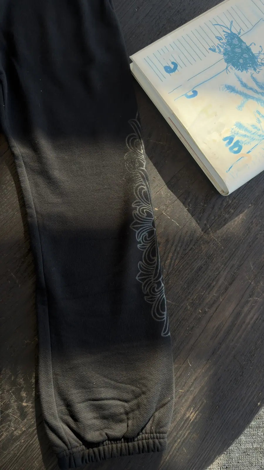 Chrome Hearts Black on Black Floral Sweatpants Size S Chrome Hearts