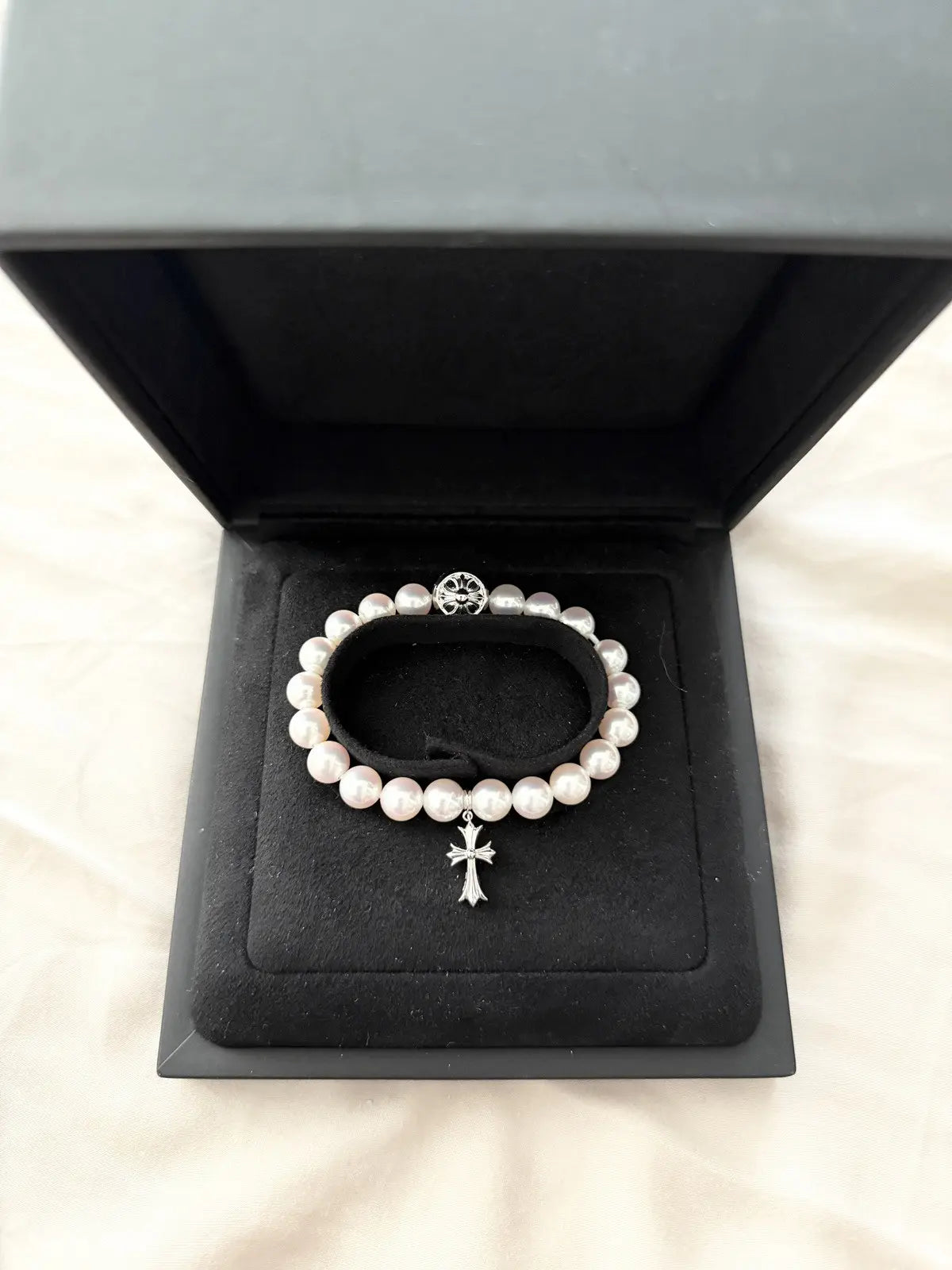 Chrome Hearts Mikimoto White Pearl Bracelet